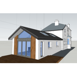 Glenburn house - rear extension to a sandstone property in Old Bearsden conservation area, to achieve a light filled dining kitchen space and utility