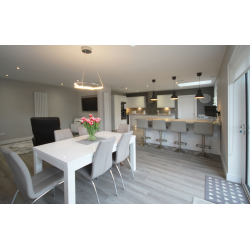 Open plan kitchen - dining - lliving space