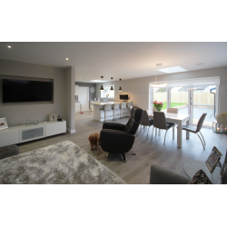 Open plan kitchen - dining - lliving space